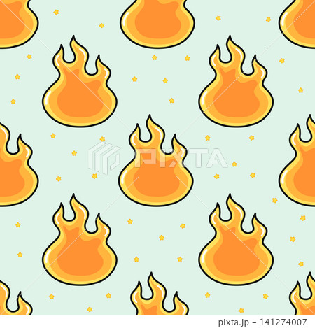Cute flame character seamless pattern design Cute flame character seamless pattern design 141274007