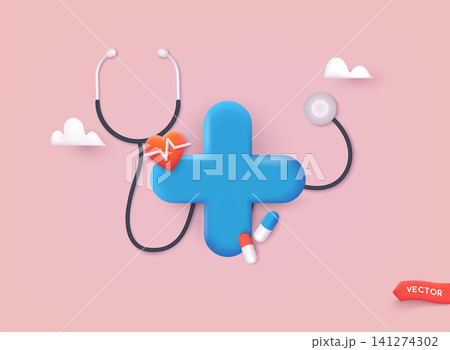3d pharmacy drug for health pharmaceutical. pharmacy health icon of first aid and health care. 3d vector web illustration. 3d pharmacy drug for health pharmaceutical. pharmacy health icon of first aid and health care. 3d vector web illustration. 141274302