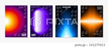 Set of colorful spectrum layer abstract cover background 141275911