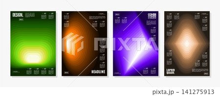 Gradient spectrum motion abstract cover background set Gradient spectrum motion abstract cover background set 141275913