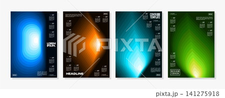 3D flat gradient spectrum motion abstract edge cover bundle 141275918