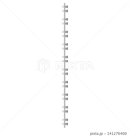 A metal binding spring in the form of a straight vertical line. A metal binding spring in the form of a straight vertical line. 141276400