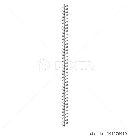 Metal spiral binder realistic vector illustration, steel bound wire rings spring, binding coils with square holes Metal spiral binder realistic vector illustration, steel bound wire rings spring, binding coils with square holes 141276410