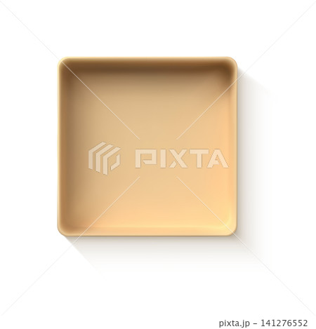 3D brown gift box square form vector icon, realistic festive surprise empty opened present box wrapping package top view 3D brown gift box square form vector icon, realistic festive surprise empty opened present box wrapping package top view 141276552