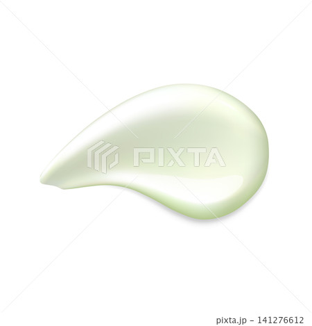 A textured smear of soft green cosmetic cream with a glossy sheen. 141276612
