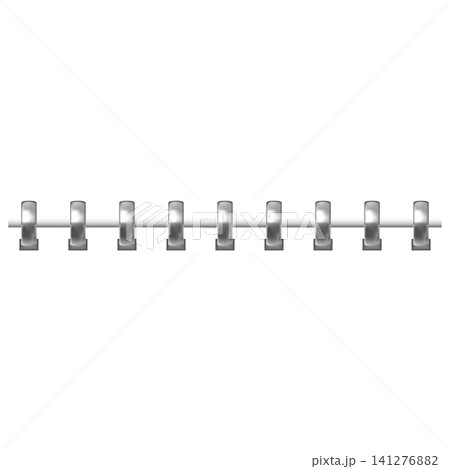 Silver metal binding rings, realistic horizontal template. Silver metal binding rings, realistic horizontal template. 141276882