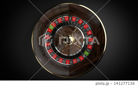 Roulette Wheel - Top View - 3D illustration Roulette Wheel - Top View - 3D illustration 141277138