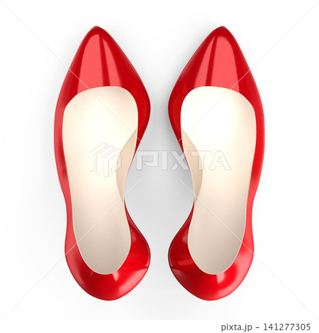 Red high heel shoes - 3D illustration Red high heel shoes - 3D illustration 141277305