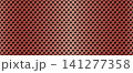 Metal perforated plates with diamond pattern holes in red, yellow, and black realistic textured backgrounds for industrial design, speaker grills, or modern signage projects. 141277358