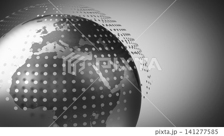 Dotted geometrical world map, Europe and Africa side - 3D illustration Dotted geometrical world map, Europe and Africa side - 3D illustration 141277585