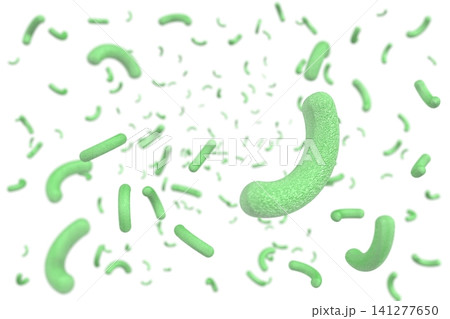 Many virus cells - 3D illustration 141277650