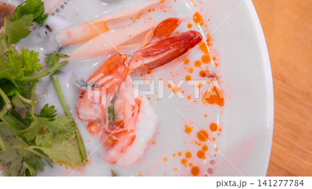 Creamy Thai Coconut Tom Yum Seafood Soup Creamy Thai Coconut Tom Yum Seafood Soup 141277784