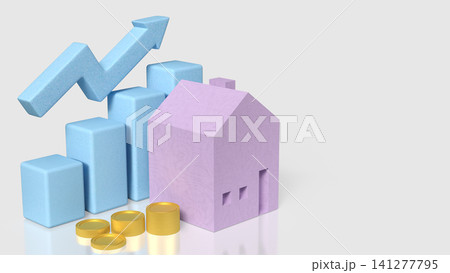 Real Estate Growth and Home Investment Success Concept 3d render. 141277795