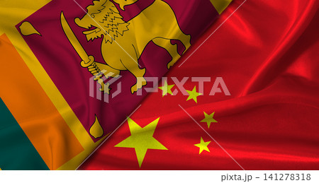 Bilateral relations between Sri Lanka and China. Flag of Sri Lanka and China 141278318