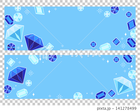閃耀的鑽石和藍寶石插圖橫幅 141278499