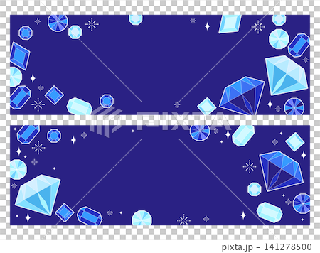閃耀的鑽石和藍寶石插圖橫幅 141278500