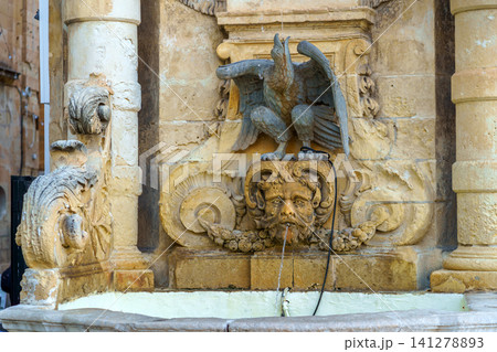 Eagle fountain on the side of Main Guard building in Valletta, Malta Eagle fountain on the side of Main Guard building in Valletta, Malta 141278893