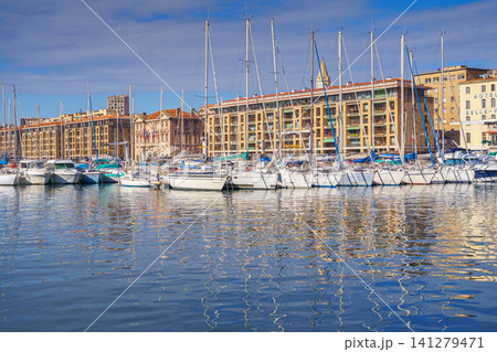 MARSEILLE, FRANCE - 03 Nov 2018 - The Old Port of the city MARSEILLE, FRANCE - 03 Nov 2018 - The Old Port of the city 141279471