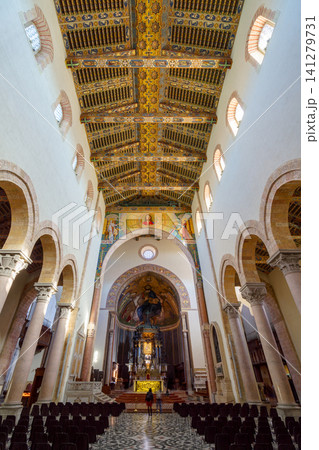 MESSINA, ITALY - NOVEMBER 06, 2018 - Messina Duomo Cathedral and its interiors in Sicily MESSINA, ITALY - NOVEMBER 06, 2018 - Messina Duomo Cathedral and its interiors in Sicily 141279731