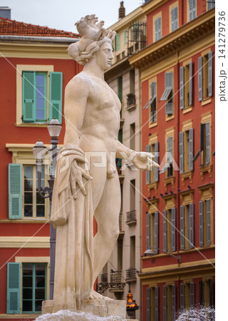 NICE, FRANCE - 02 November, 2018 - Apollo statue on Massena square NICE, FRANCE - 02 November, 2018 - Apollo statue on Massena square 141279736