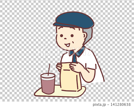 在商店工作的老人，提供商品 141280638