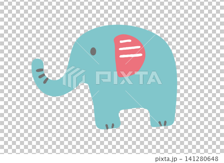 北欧風の可愛いゾウのイラスト 141280648
