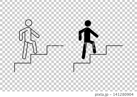 階段を上る人物のアイコン 141280904