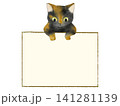 ネコ（さび猫）の絵本風フレーム 141281139