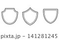 シンプルなエンブレム風フレームのイラスト素材3種類セット 141281245