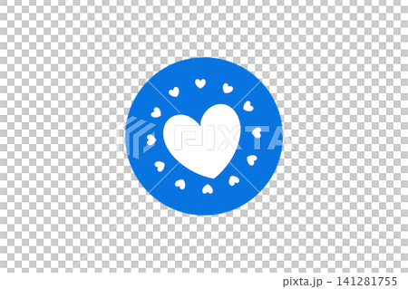 Heart Icon Badge With Small Hearts Circle Emblem Representing Love, Romance and Affection Symbol Heart Icon Badge With Small Hearts Circle Emblem Representing Love, Romance and Affection Symbol 141281755