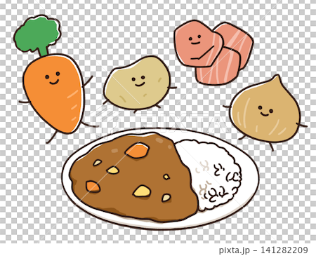 咖哩及其配料的插圖 咖哩及其配料的插圖 141282209