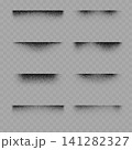 Vector Stipple Gradient Set. Black Noise Grain Textures, Dotted Horizontal Borders and Fading Shadows on Transparent Background. 141282327