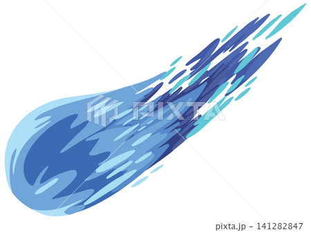 Stylized Blue Comet Vector Illustration Isolated on White Background 141282847