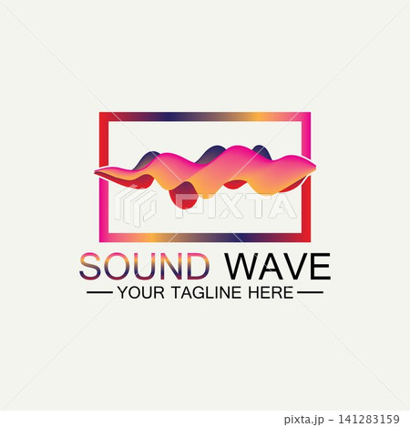 Multicolored abstract fluid sound wave logo Vector illustration design Multicolored abstract fluid sound wave logo Vector illustration design 141283159