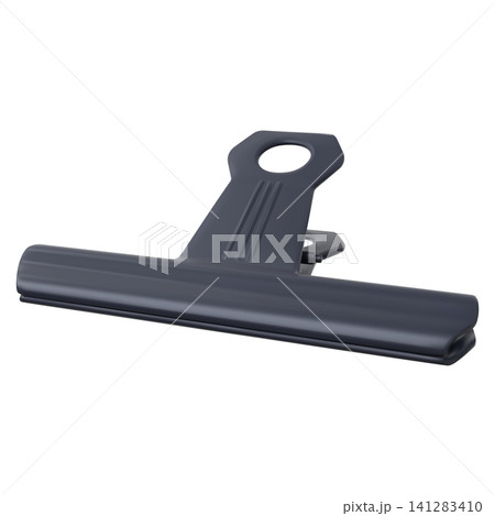 3D binder clip office stationery fastener isolated vector element 141283410