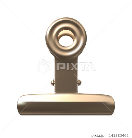 Realistic metallic binder clip office stationery 3D vector element Realistic metallic binder clip office stationery 3D vector element 141283462