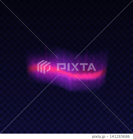 Pink aurora borealis polar light, vector realistic Northern lights with neon glowing effect, arctic natural phenomenon Pink aurora borealis polar light, vector realistic Northern lights with neon glowing effect, arctic natural phenomenon 141283686