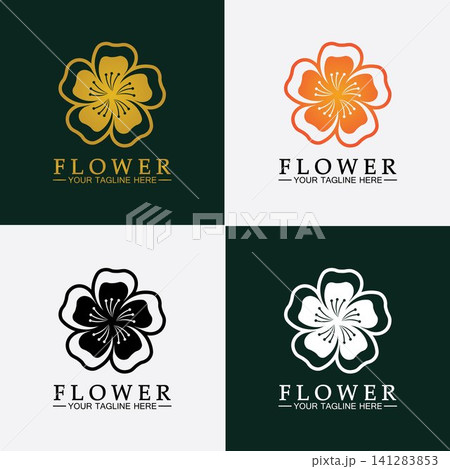 Flower logo vector illustration design template 141283853