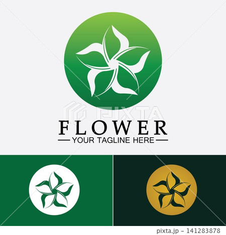 Flower logo vector illustration design template 141283878