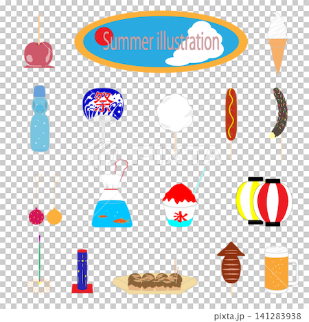 夏のイラストセット 夏のイラストセット 141283938
