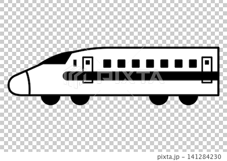 一幅黑白新幹線(子彈列車)的簡單插圖。 一幅黑白新幹線(子彈列車)的簡單插圖。 141284230