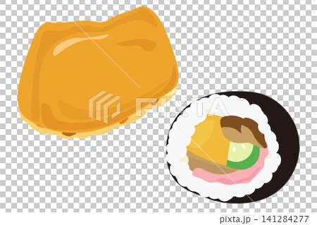 A set of illustrations for Gomoku Inari Sushi and Maki Sushi. A set of illustrations for Gomoku Inari Sushi and Maki Sushi. 141284277