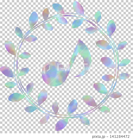 一幅帶有精美水彩圖案的音符圖示插圖。 一幅帶有精美水彩圖案的音符圖示插圖。 141284472