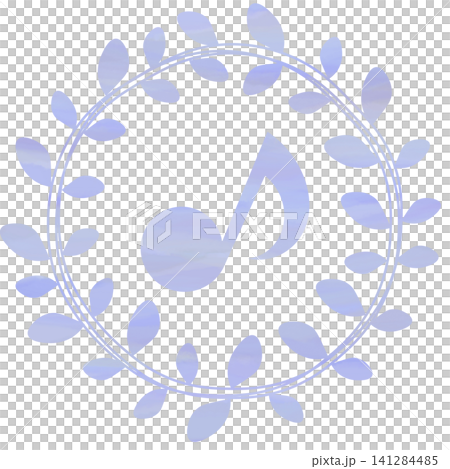 An illustration of a musical note icon with a beautiful watercolor pattern. An illustration of a musical note icon with a beautiful watercolor pattern. 141284485