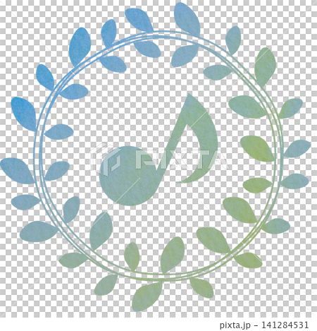 綺麗な水彩模様の音符のアイコンのイメージのイラスト 綺麗な水彩模様の音符のアイコンのイメージのイラスト 141284531