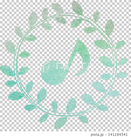 An illustration of a musical note icon with a beautiful watercolor pattern. An illustration of a musical note icon with a beautiful watercolor pattern. 141284541