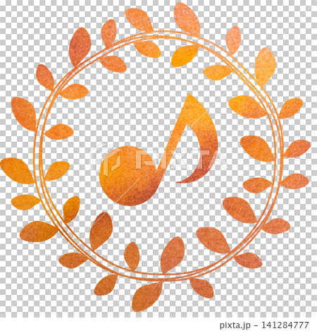 An illustration of a musical note icon with a beautiful watercolor pattern. An illustration of a musical note icon with a beautiful watercolor pattern. 141284777