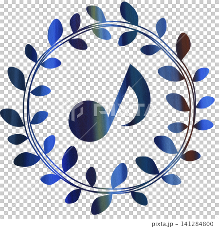 An illustration of a musical note icon with a beautiful watercolor pattern. An illustration of a musical note icon with a beautiful watercolor pattern. 141284800