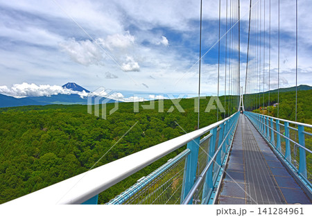 静岡県 三島スカイウオーク 夏姿の富士山 静岡県 三島スカイウオーク 夏姿の富士山 141284961