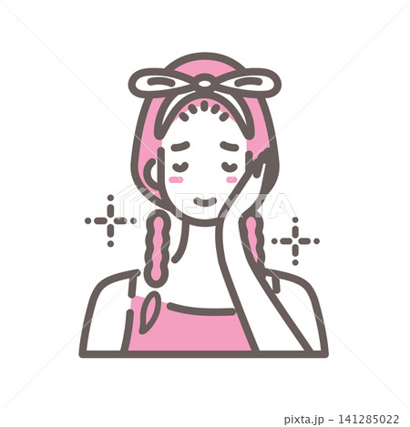 洗顔後の女性 気持ちよさそうな表情 スキンケアのイラスト 洗顔後の女性 気持ちよさそうな表情 スキンケアのイラスト 141285022